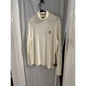 Vintage Lauren Ralph Lauren Turtleneck Logo Crest Long Sleeve Preppy Womens 90s